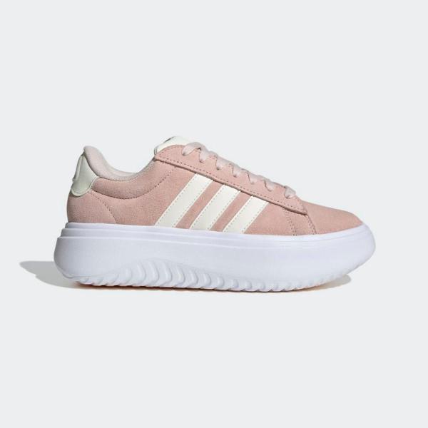 Adidas grand court platform suede